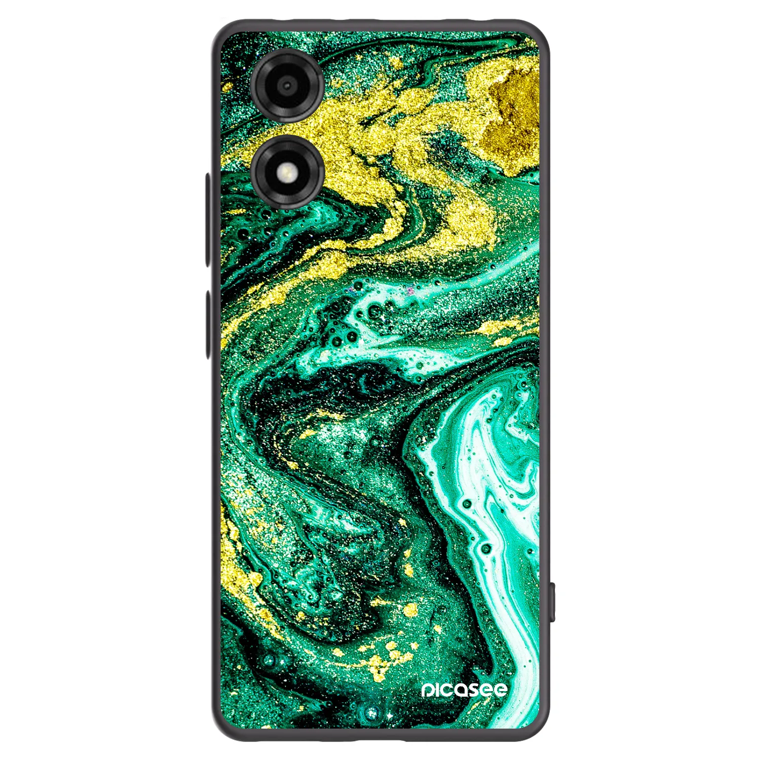 Picasee fekete szilikon tok az alábbi mobiltelefonokra Motorola Moto E14 - Green Gold