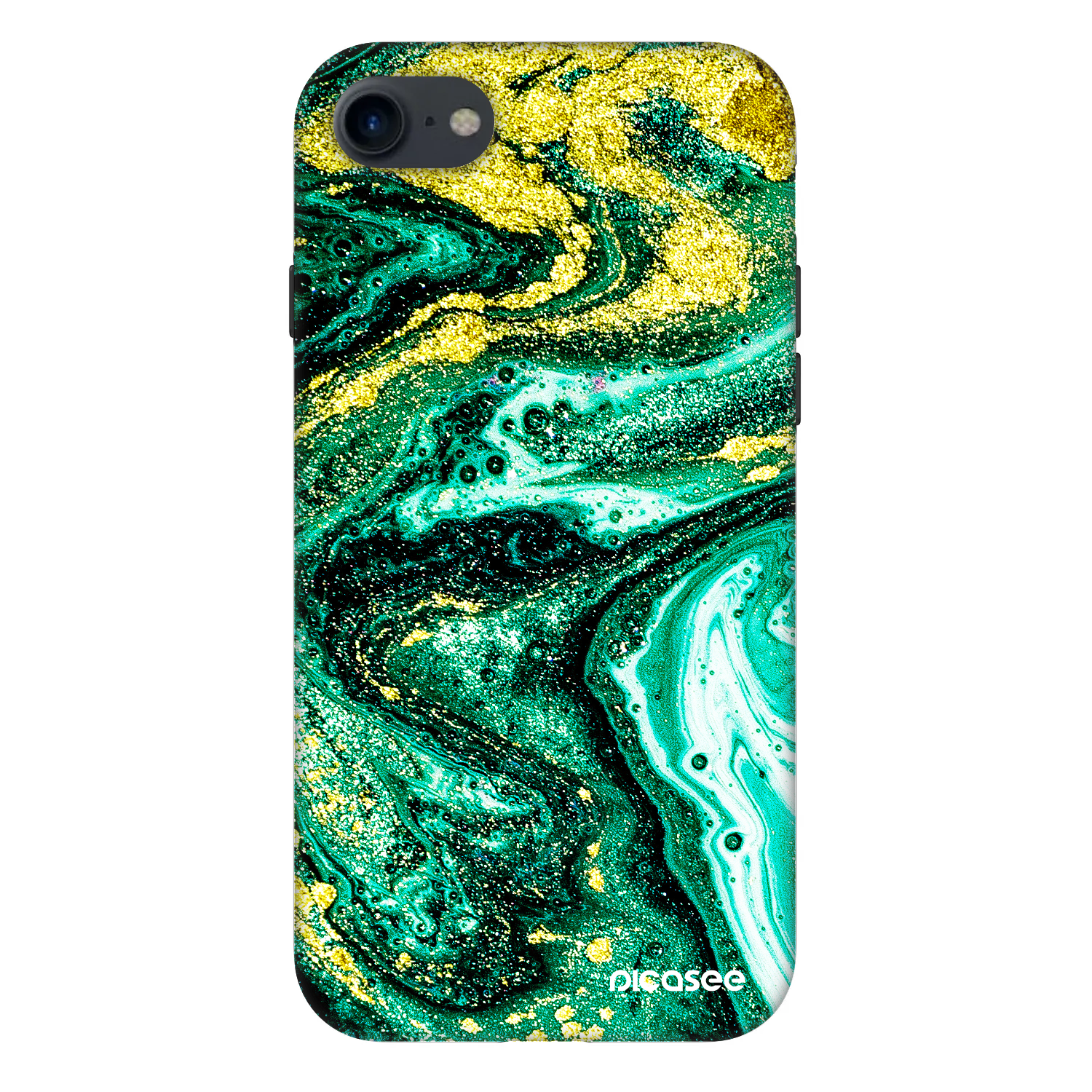 Picasee Fashion Case Apple iPhone SE 2020 - Green Gold