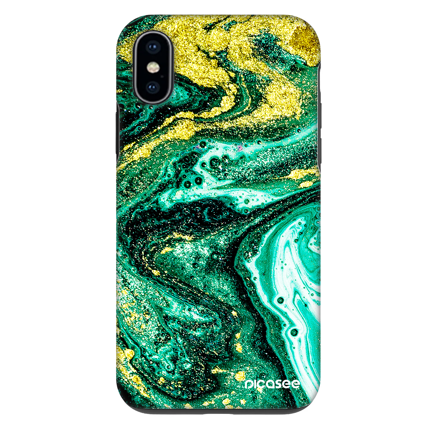 Picasee Fashion Case Apple iPhone X/XS - Green Gold