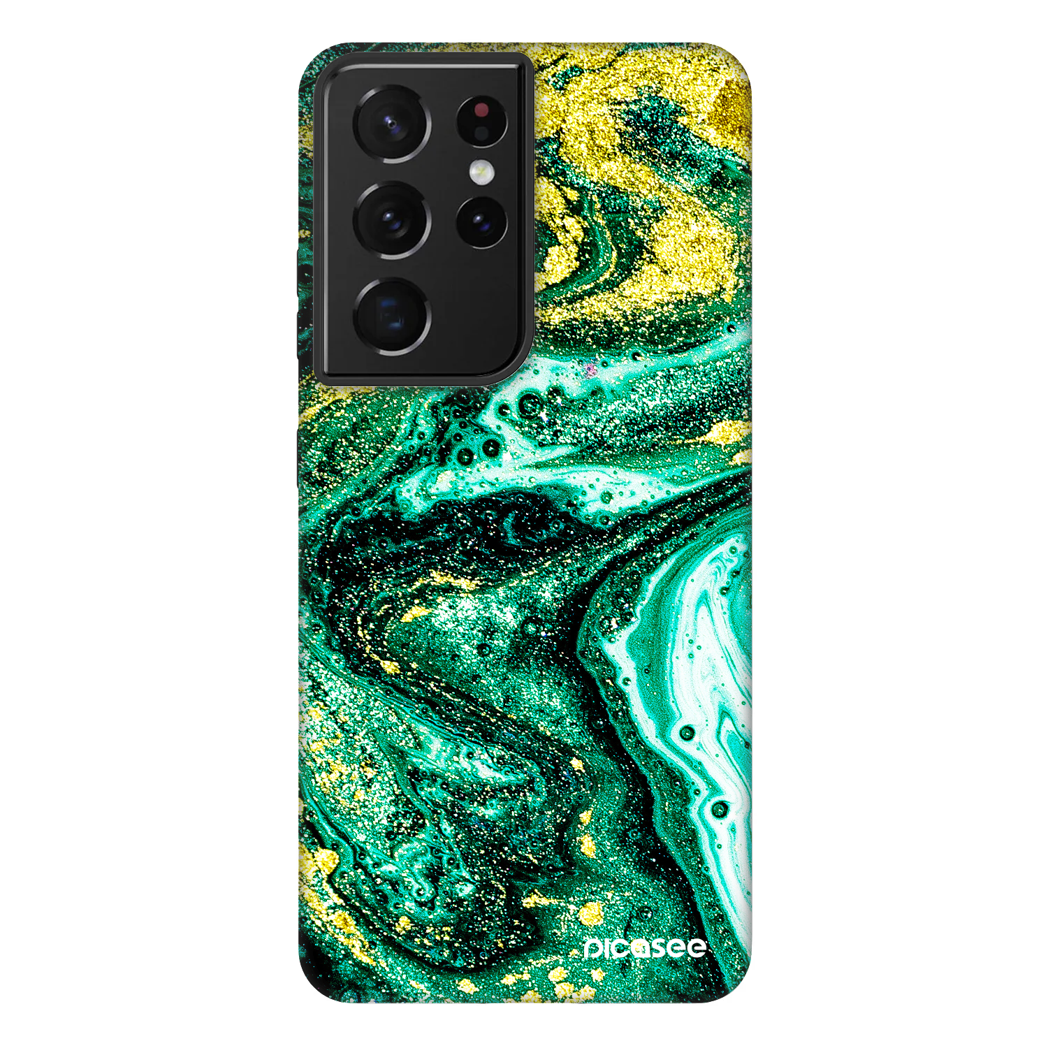 Picasee Fashion Case Samsung Galaxy S21 Ultra 5G G998B - Green Gold