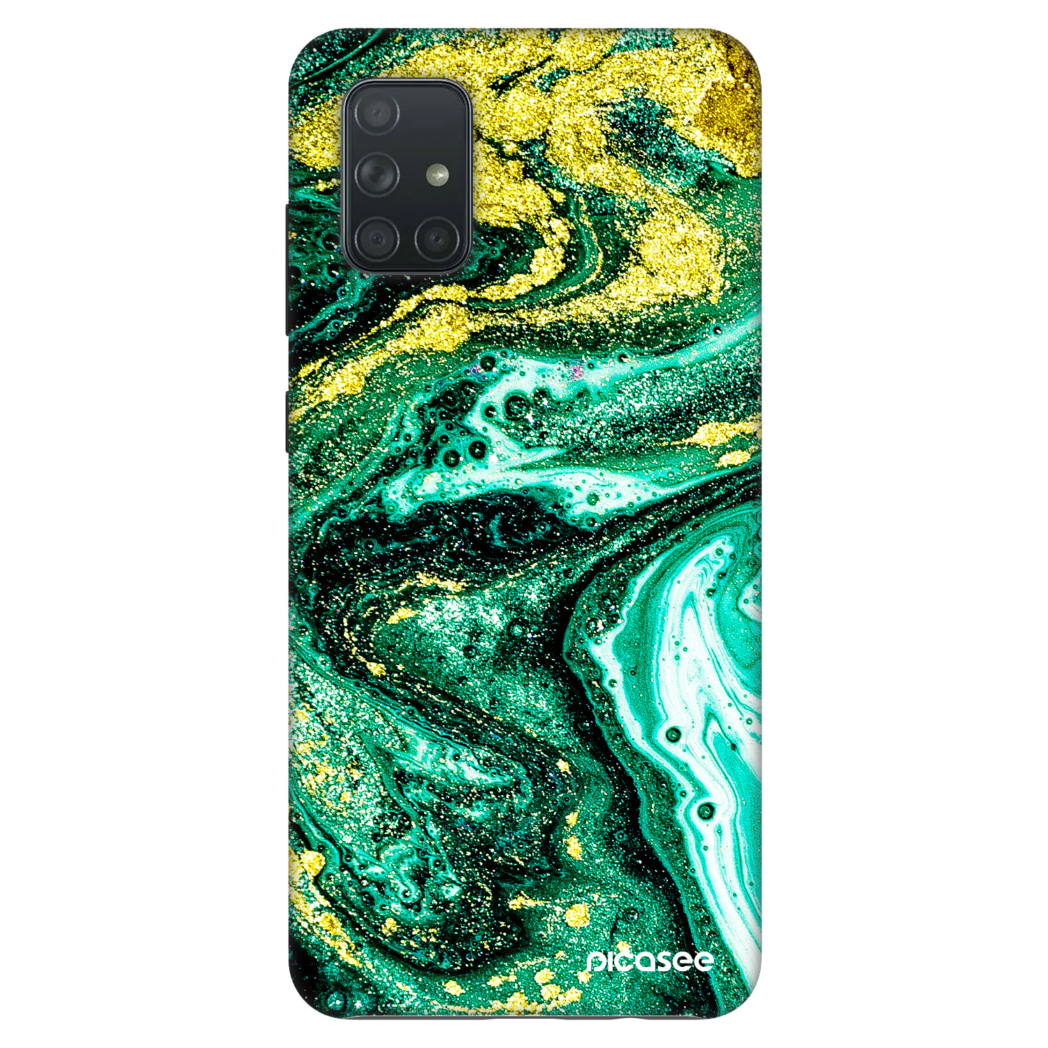 Picasee Fashion Case Samsung Galaxy A71 A715F - Green Gold