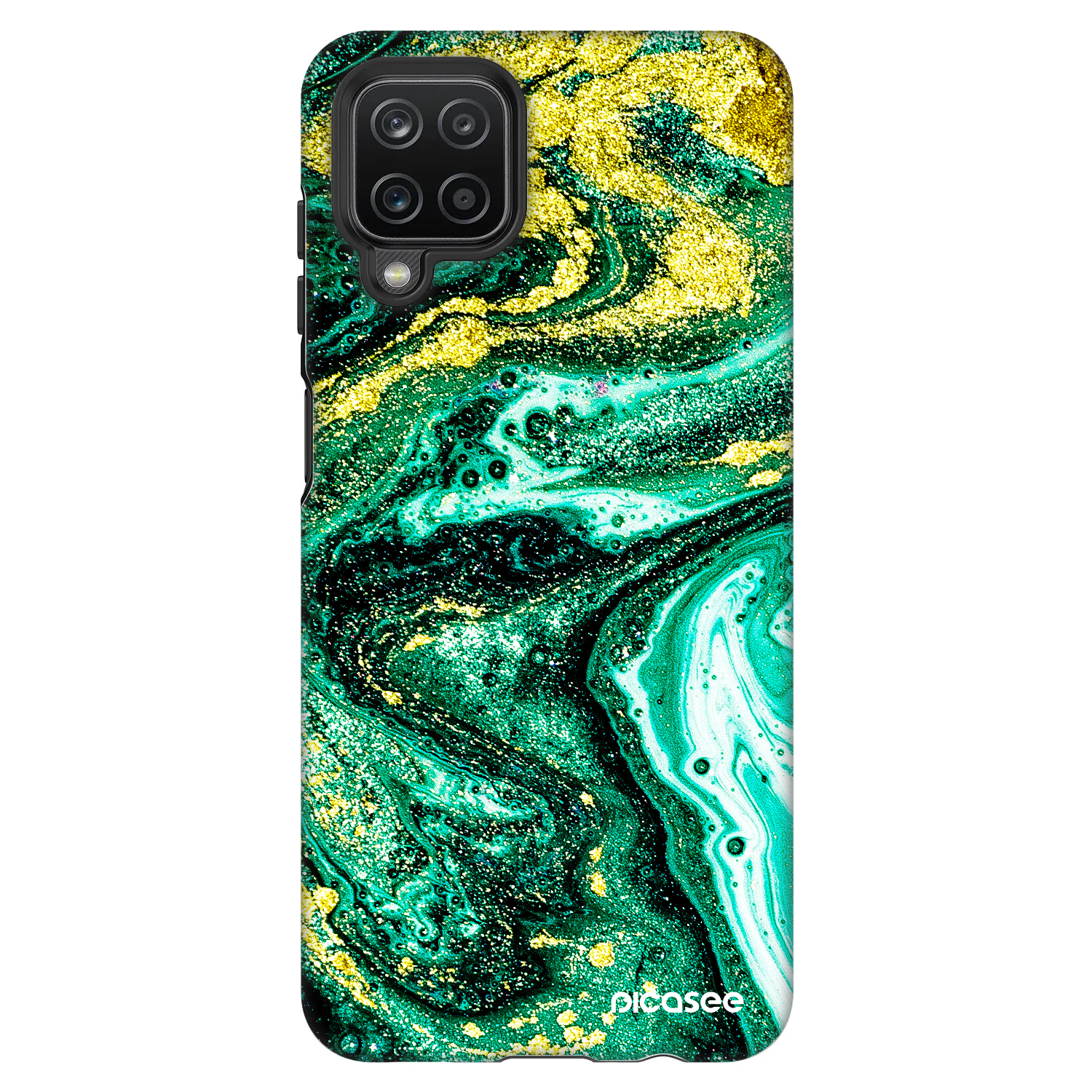 Picasee Fashion Case Samsung Galaxy A12 A125F - Green Gold