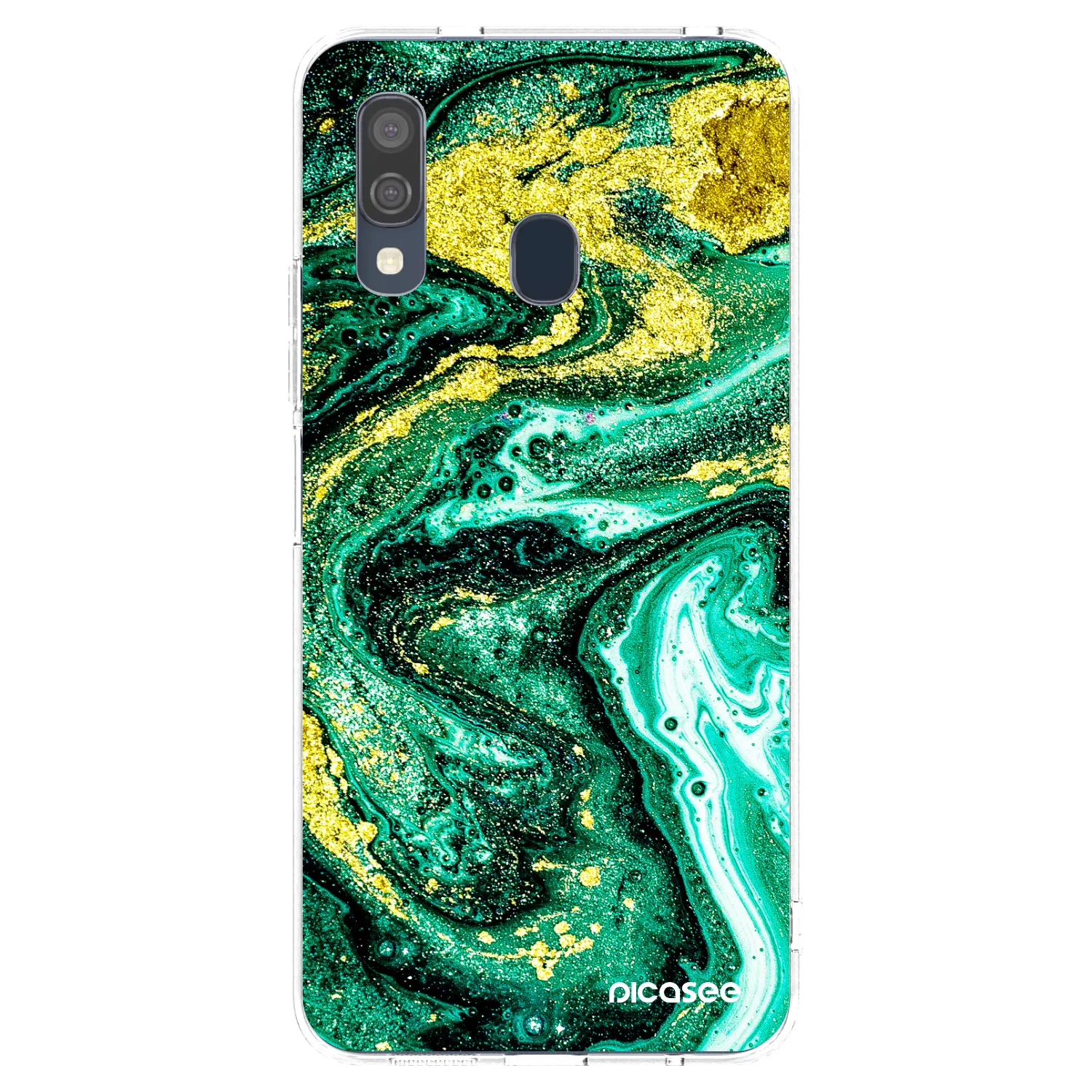 Picasee átlátszó szilikon tok az alábbi mobiltelefonokra Samsung Galaxy A40 A405F - Green Gold