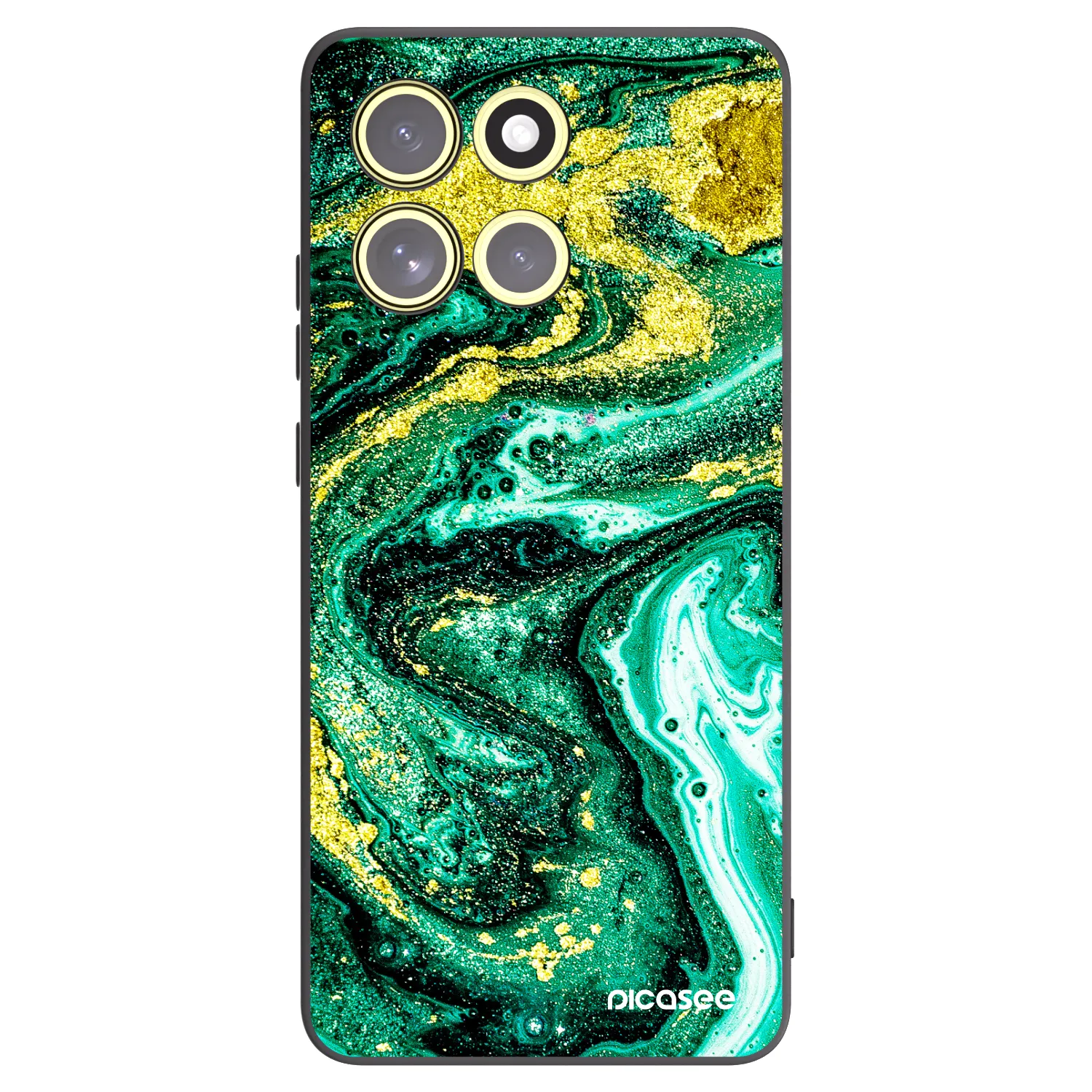 Picasee fekete szilikon tok az alábbi mobiltelefonokra Motorola Moto G86 5G - Green Gold