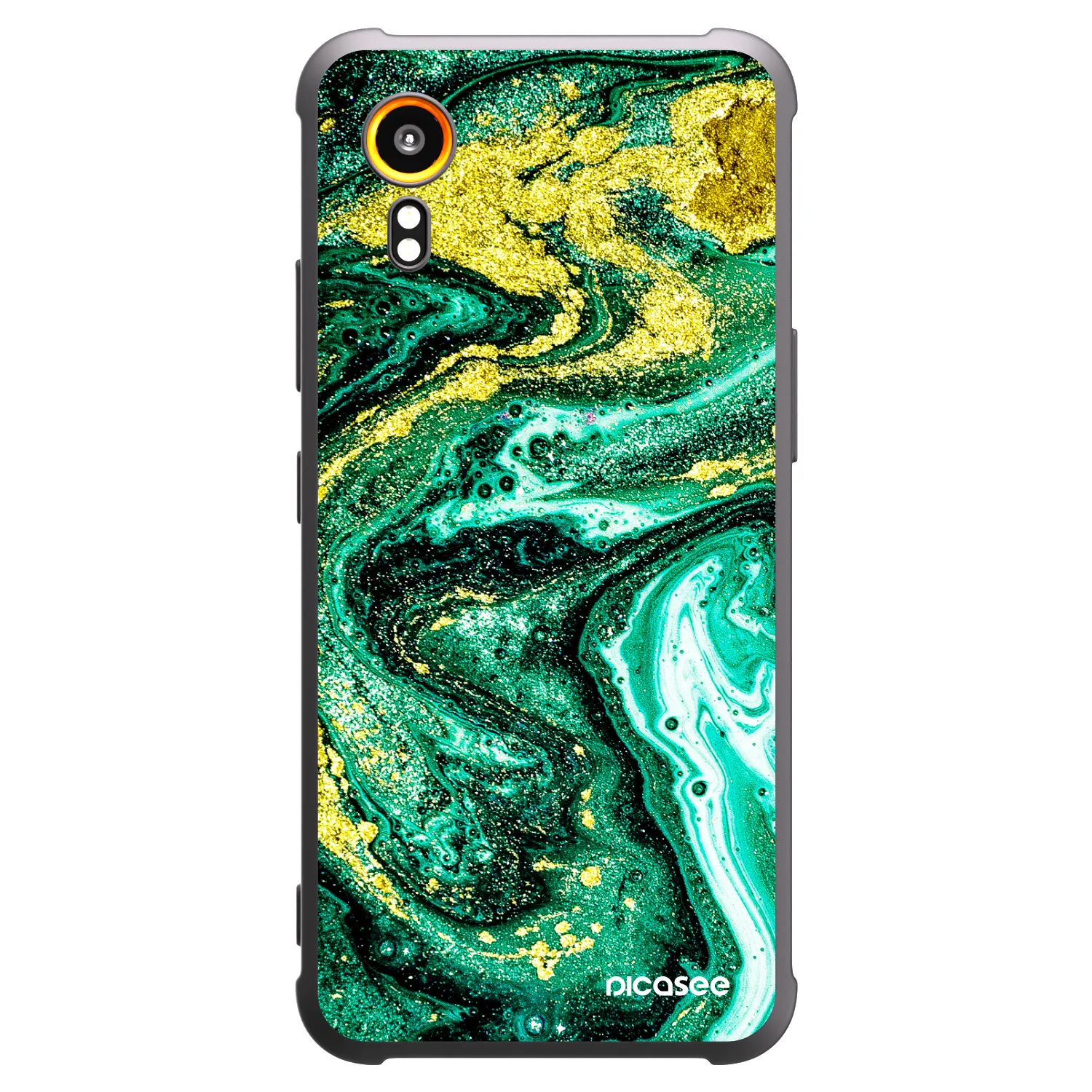 Picasee fekete szilikon tok az alábbi mobiltelefonokra Samsung Galaxy Xcover 7 - Green Gold