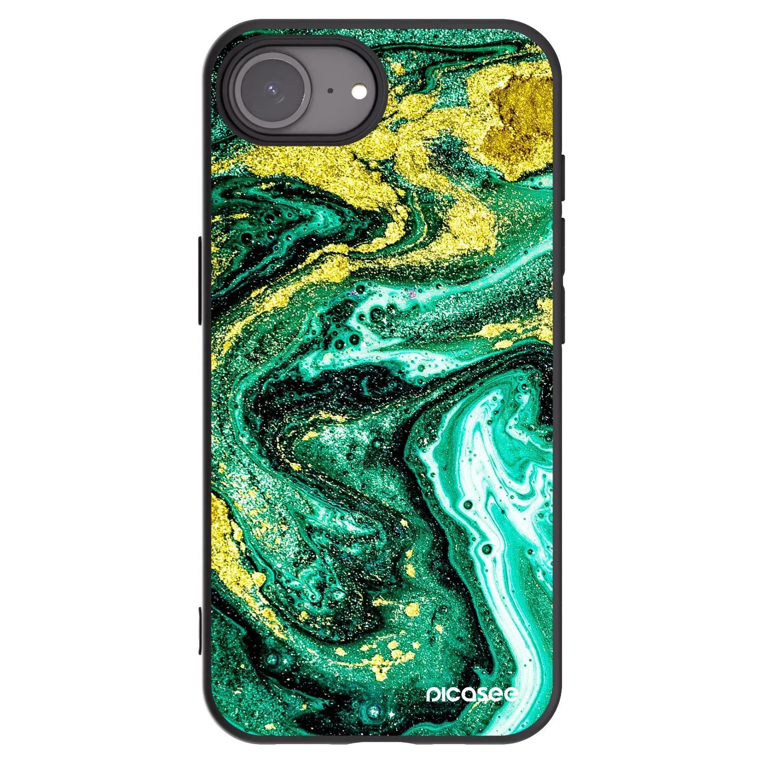Picasee fekete szilikon tok az alábbi mobiltelefonokra Apple iPhone 17e - Green Gold