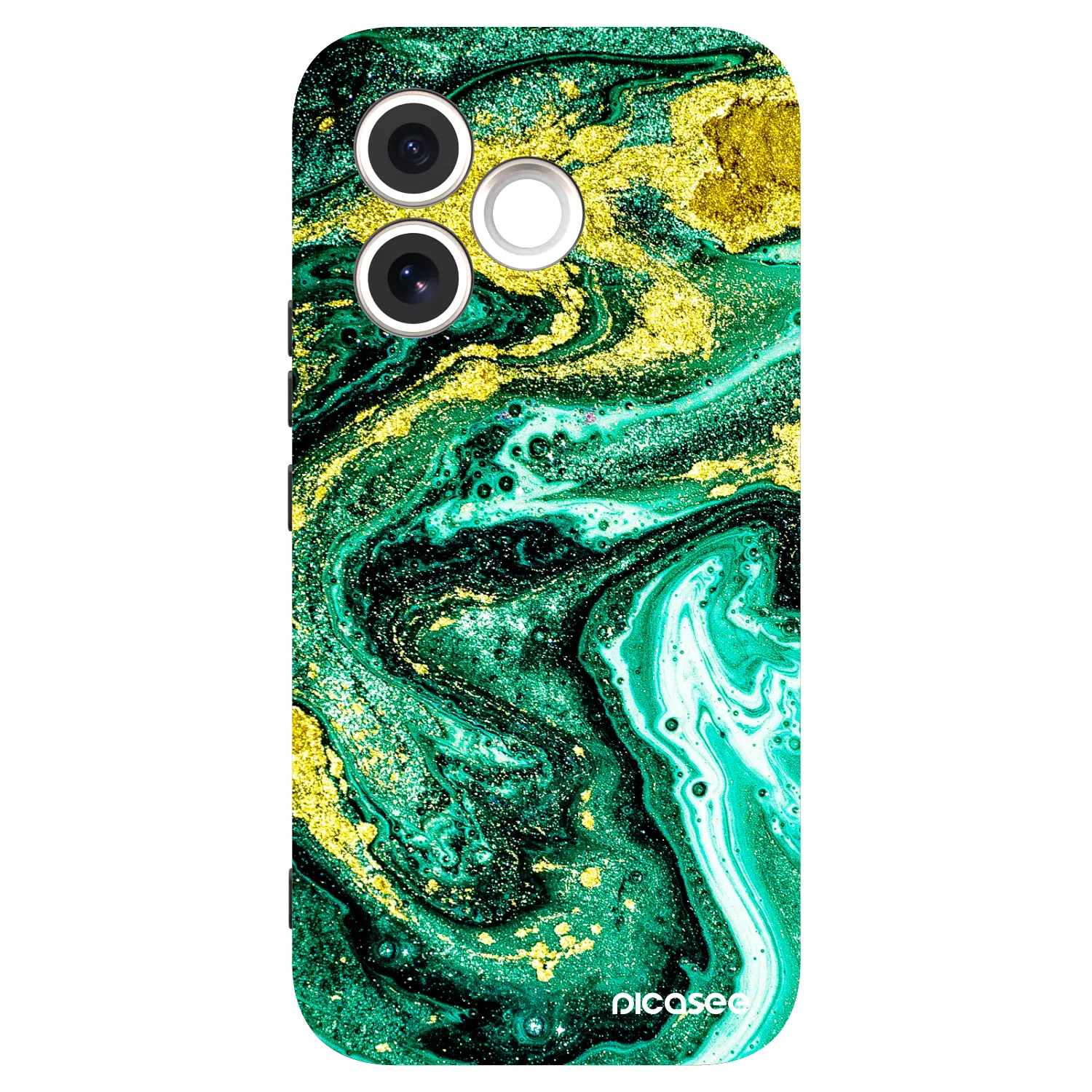 Picasee fekete szilikon tok az alábbi mobiltelefonokra Honor 600 Lite - Green Gold