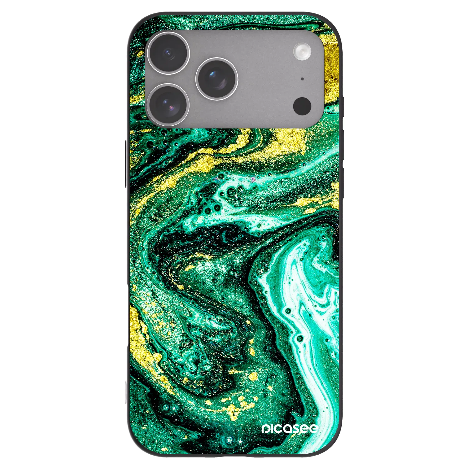 Picasee fekete szilikon tok az alábbi mobiltelefonokra Apple iPhone 18 Pro Max - Green Gold