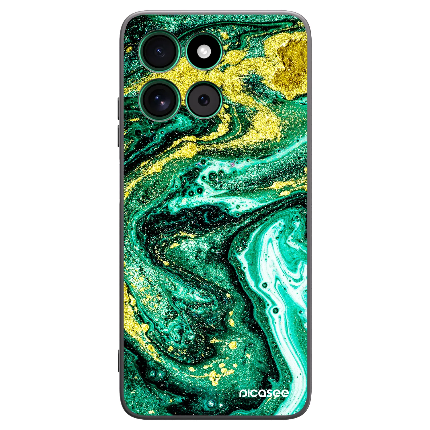 Picasee fekete szilikon tok az alábbi mobiltelefonokra Motorola Moto G57 Power - Green Gold