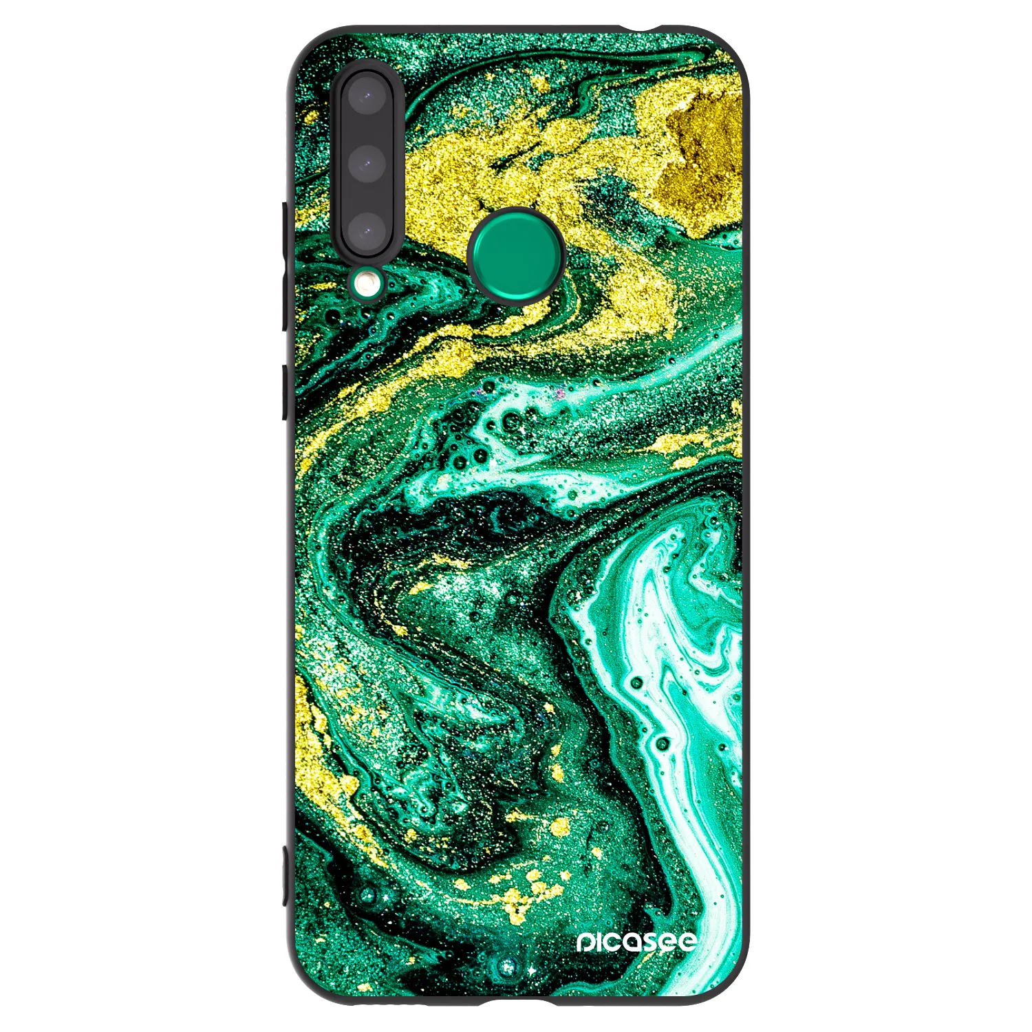 Picasee fekete szilikon tok az alábbi mobiltelefonokra Honor 20 Lite - Green Gold