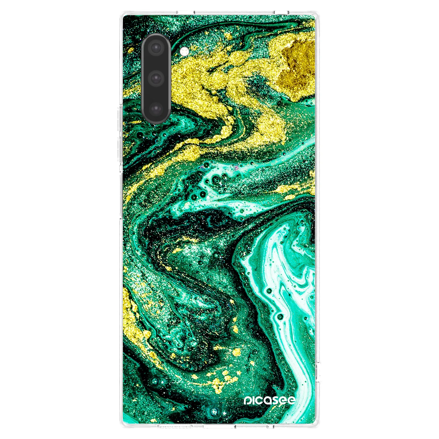 Picasee átlátszó szilikon tok az alábbi mobiltelefonokra Samsung Galaxy Note 10 N970F - Green Gold