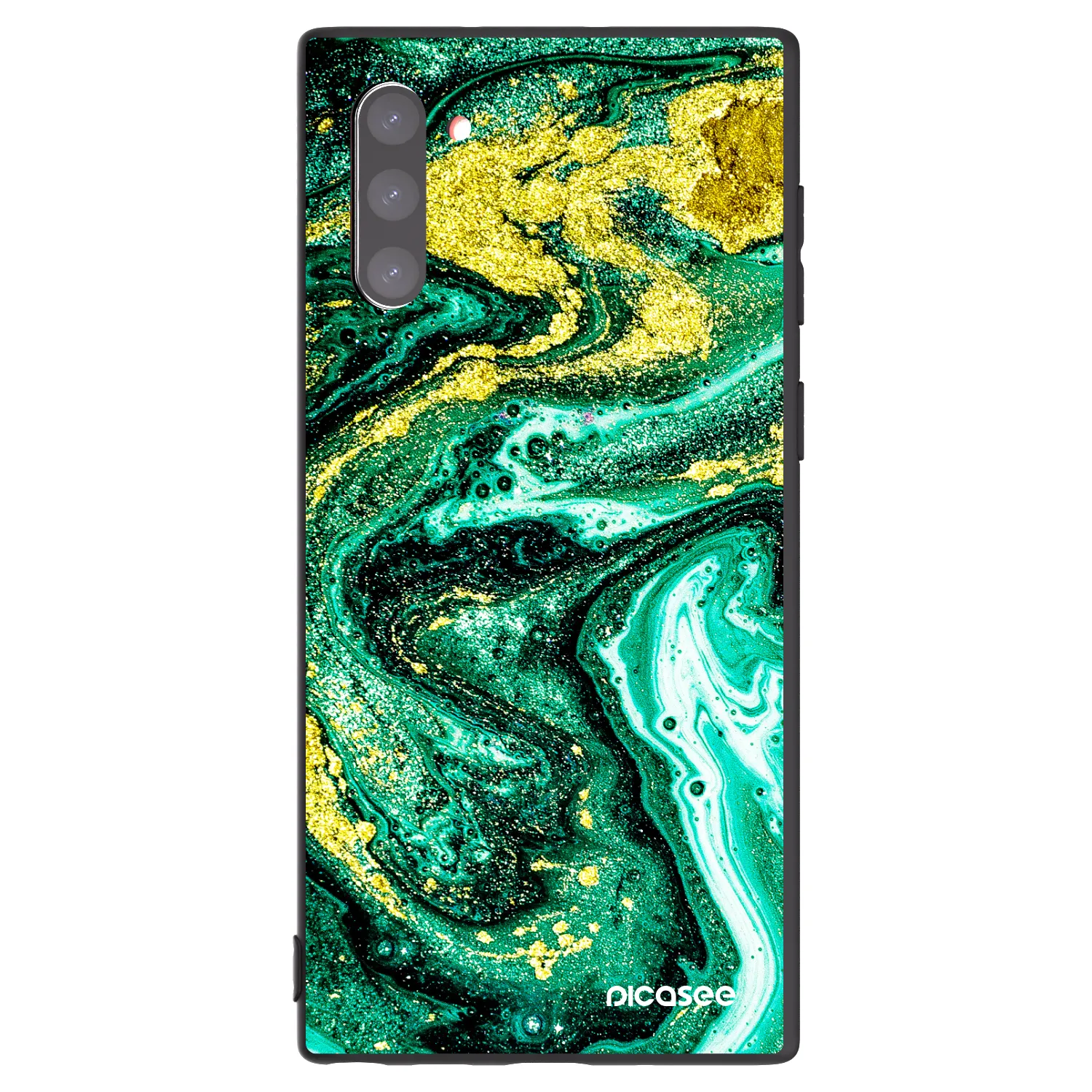 Picasee fekete szilikon tok az alábbi mobiltelefonokra Samsung Galaxy Note 10 N970F - Green Gold