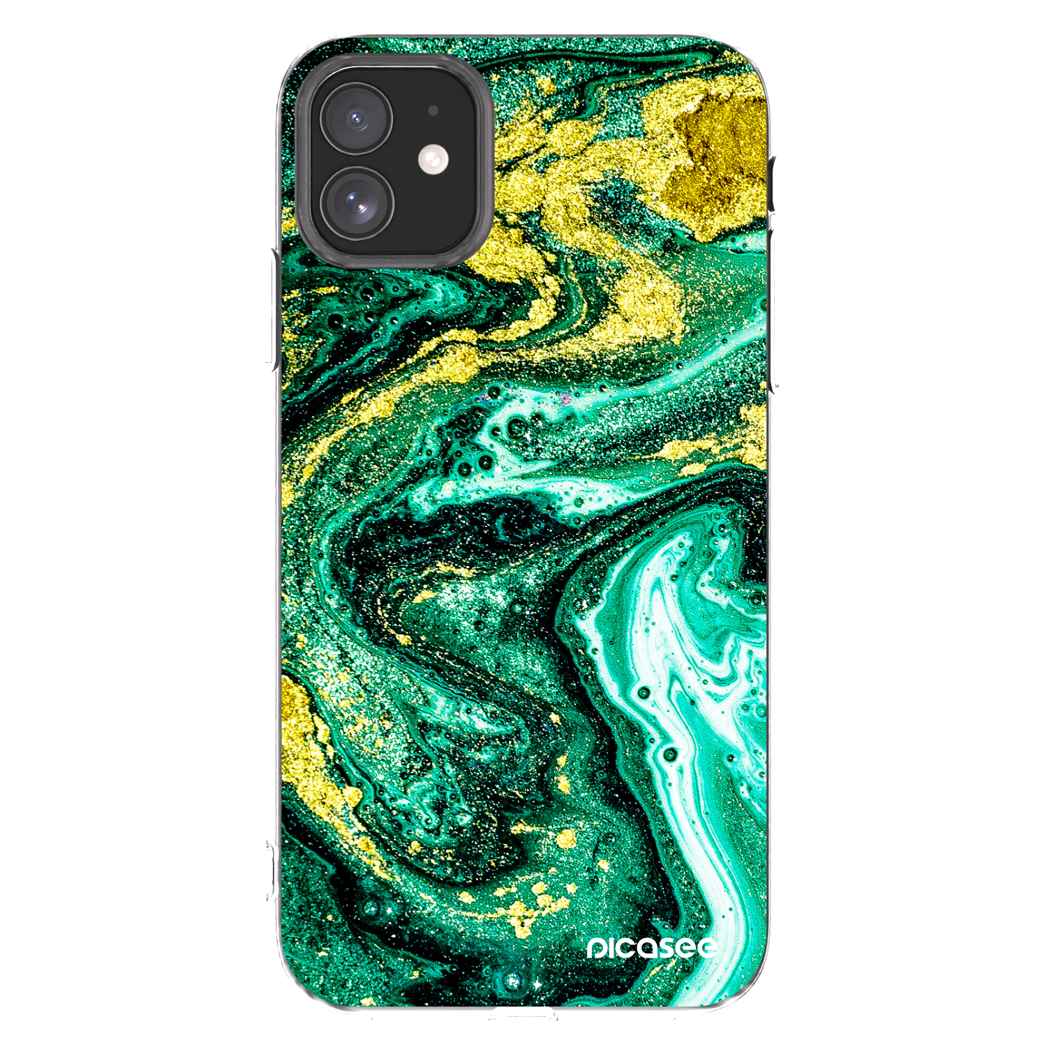 Picasee átlátszó szilikon tok az alábbi mobiltelefonokra Apple iPhone 11 - Green Gold