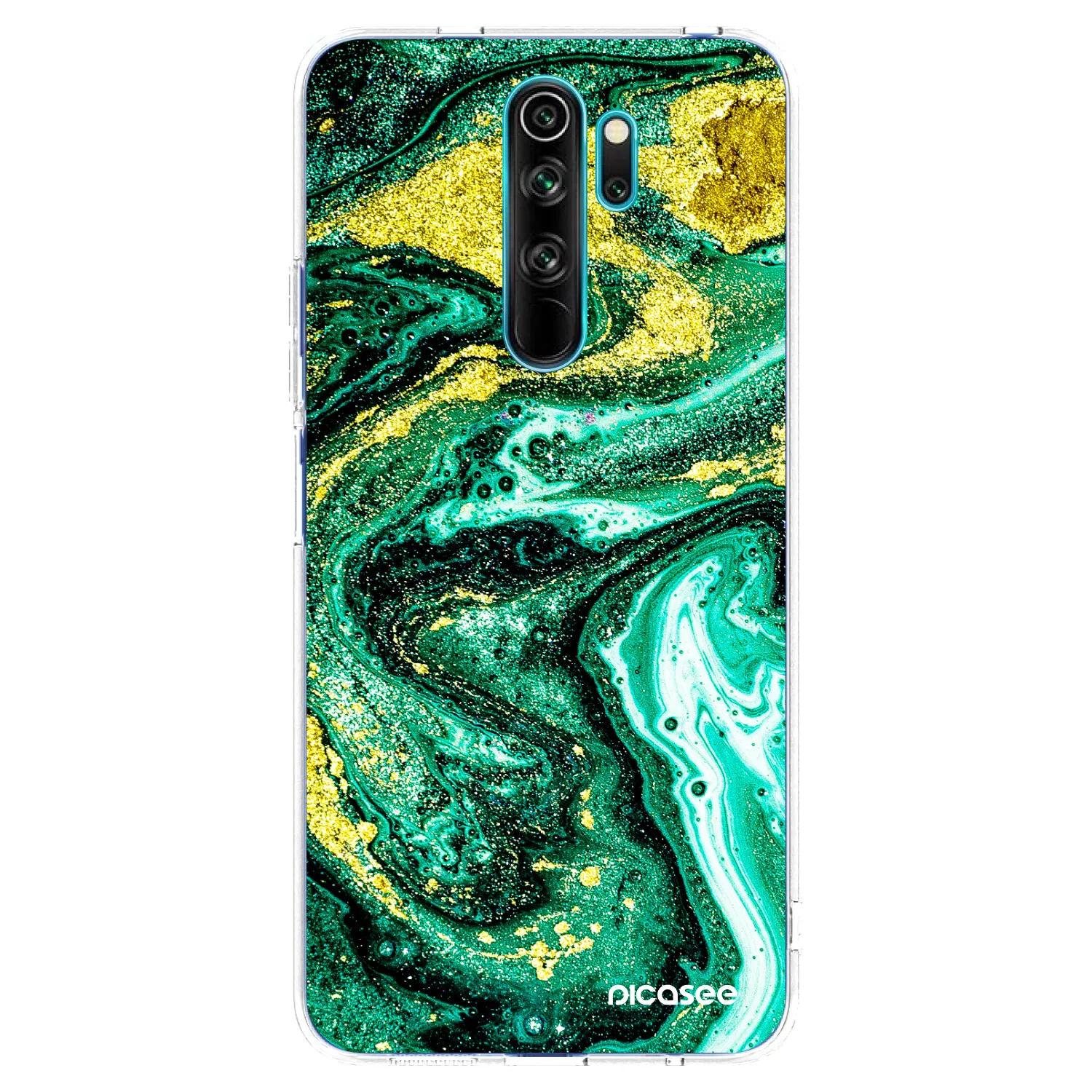 Picasee átlátszó szilikon tok az alábbi mobiltelefonokra Xiaomi Redmi Note 8 Pro - Green Gold