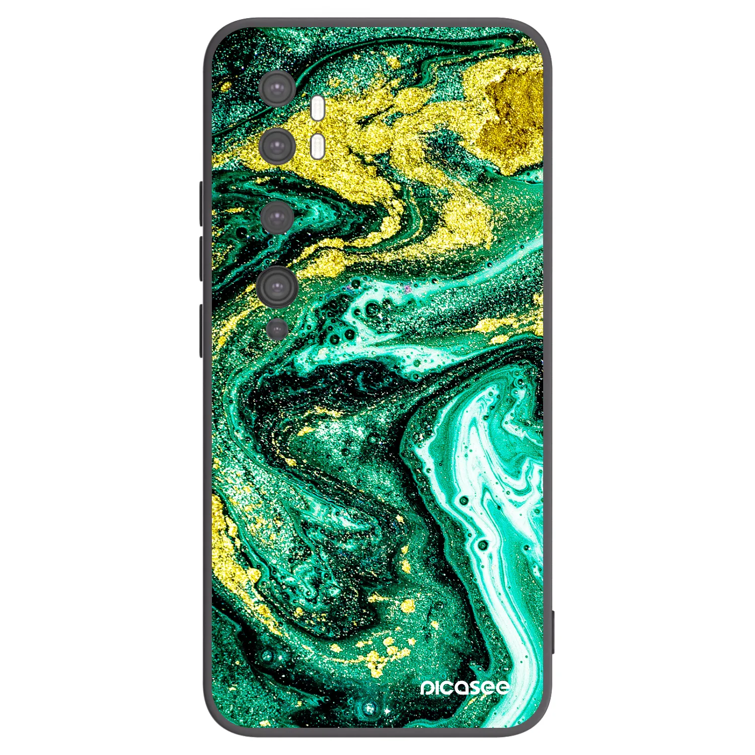 Picasee fekete szilikon tok az alábbi mobiltelefonokra Xiaomi Mi Note 10 (Pro) - Green Gold
