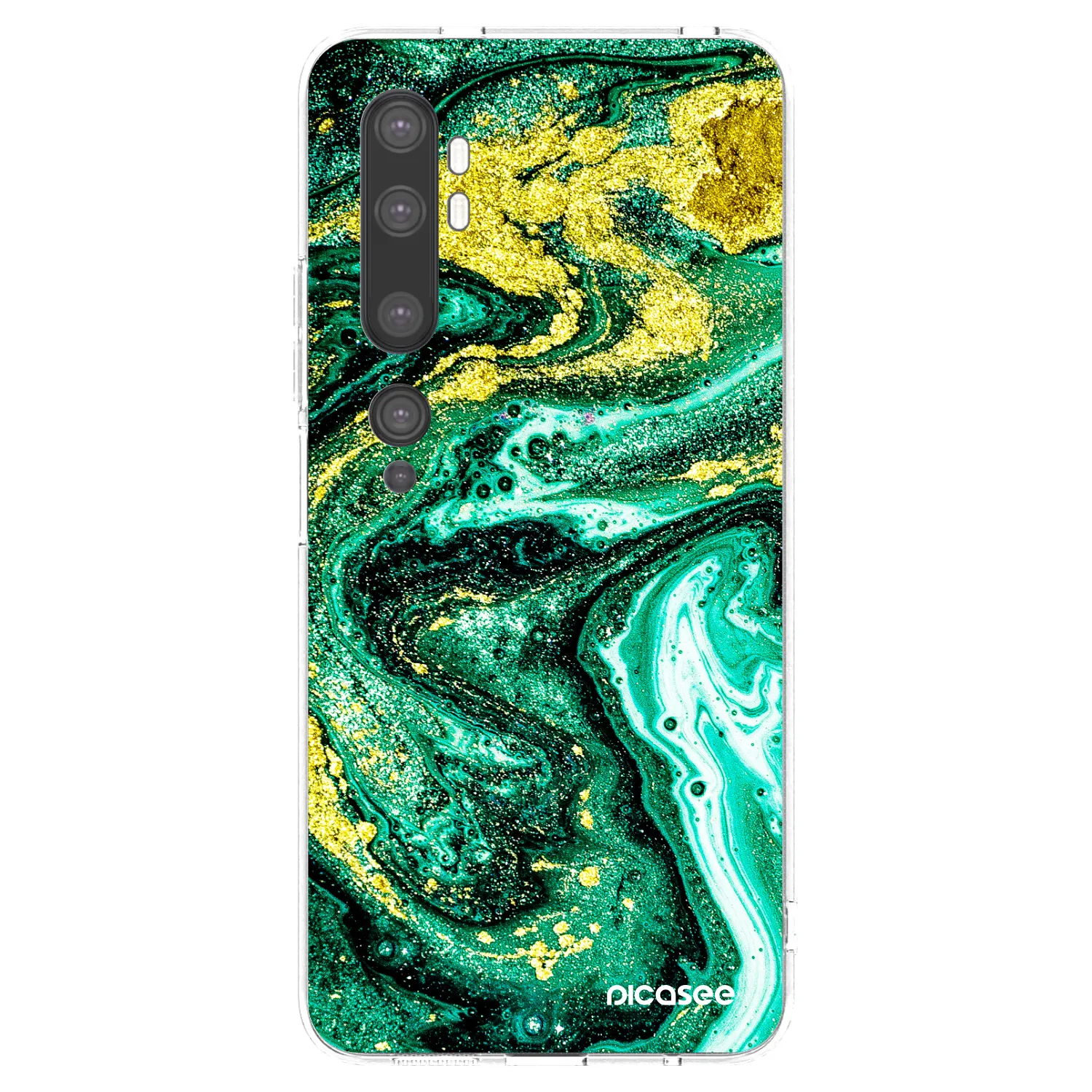 Picasee átlátszó szilikon tok az alábbi mobiltelefonokra Xiaomi Mi Note 10 (Pro) - Green Gold