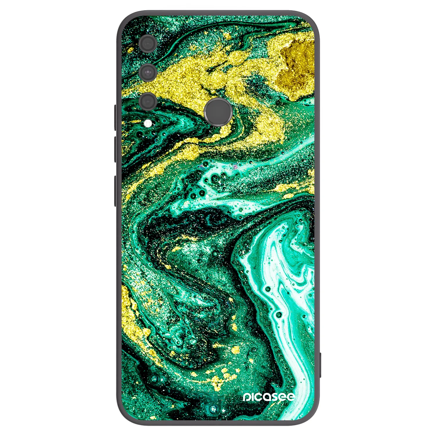 Picasee fekete szilikon tok az alábbi mobiltelefonokra Huawei P40 Lite E - Green Gold