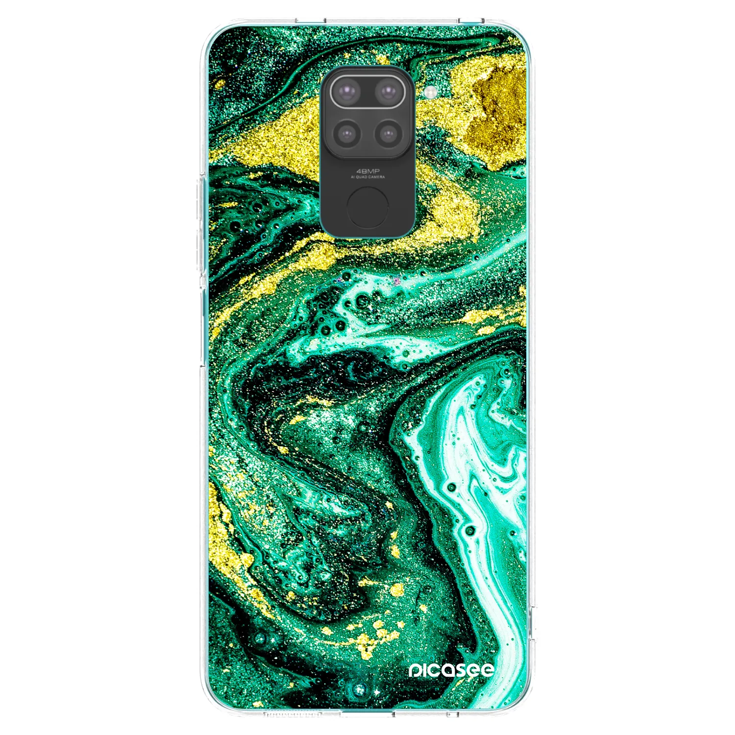 Picasee fekete szilikon tok az alábbi mobiltelefonokra Xiaomi Redmi Note 9 - Green Gold