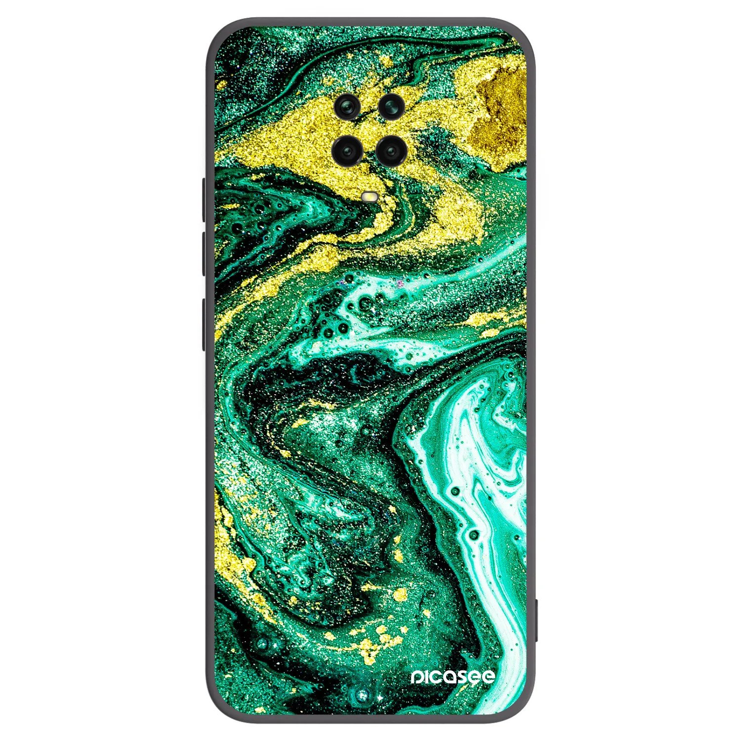 Picasee fekete szilikon tok az alábbi mobiltelefonokra Xiaomi Redmi Note 9S - Green Gold