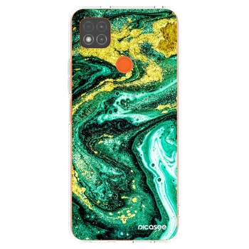 Picasee átlátszó szilikon tok az alábbi mobiltelefonokra Xiaomi Redmi 9C - Green Gold