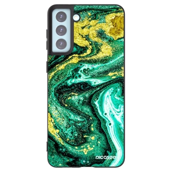 Picasee fekete szilikon tok az alábbi mobiltelefonokra Samsung Galaxy S21+ 5G G996F - Green Gold