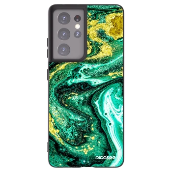 Picasee fekete szilikon tok az alábbi mobiltelefonokra Samsung Galaxy S21 Ultra 5G G998B - Green Gold