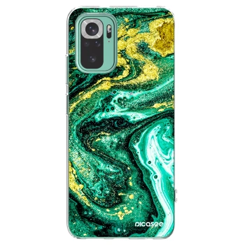 Picasee átlátszó szilikon tok az alábbi mobiltelefonokra Xiaomi Redmi Note 10 Pro - Green Gold
