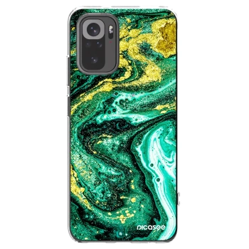 Picasee átlátszó szilikon tok az alábbi mobiltelefonokra Xiaomi Redmi Note 10S - Green Gold