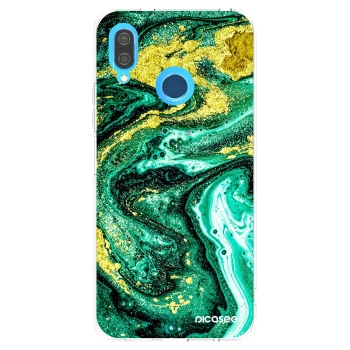 Picasee átlátszó szilikon tok az alábbi mobiltelefonokra Huawei P20 Lite - Green Gold