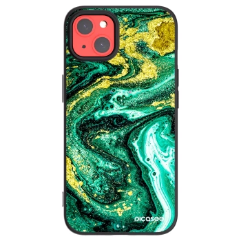 Picasee fekete szilikon tok az alábbi mobiltelefonokra Apple iPhone 13 - Green Gold