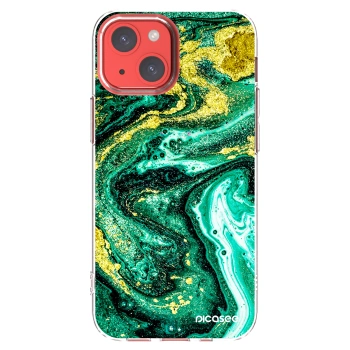Picasee átlátszó szilikon tok az alábbi mobiltelefonokra Apple iPhone 13 mini - Green Gold
