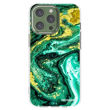 Picasee átlátszó szilikon tok az alábbi mobiltelefonokra Apple iPhone 13 Pro - Green Gold
