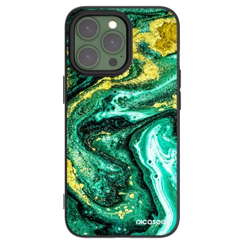 Picasee fekete szilikon tok az alábbi mobiltelefonokra Apple iPhone 13 Pro - Green Gold