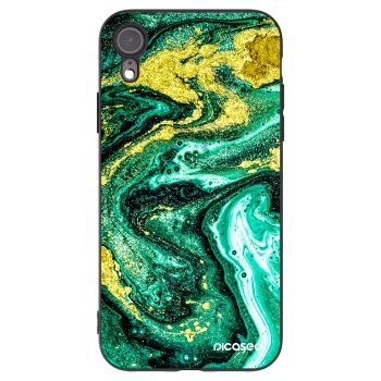 Picasee fekete szilikon tok az alábbi mobiltelefonokra Apple iPhone XR - Green Gold