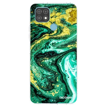 Picasee átlátszó szilikon tok az alábbi mobiltelefonokra Realme C21 - Green Gold