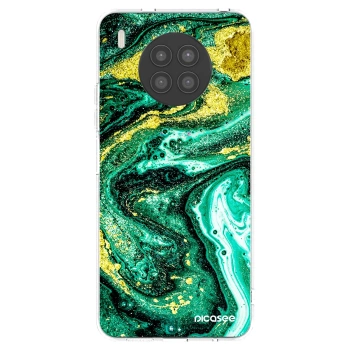 Picasee átlátszó szilikon tok az alábbi mobiltelefonokra Huawei Nova 8i - Green Gold