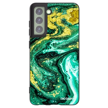 Picasee fekete szilikon tok az alábbi mobiltelefonokra Samsung Galaxy S21 FE 5G - Green Gold