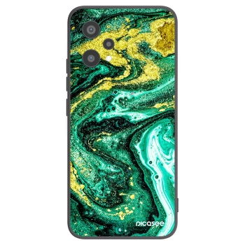 Picasee fekete szilikon tok az alábbi mobiltelefonokra Realme 9 Pro 5G - Green Gold