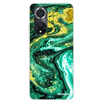 Picasee átlátszó szilikon tok az alábbi mobiltelefonokra Huawei Nova 9 SE - Green Gold