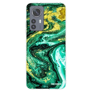 Picasee átlátszó szilikon tok az alábbi mobiltelefonokra Xiaomi 12 Pro - Green Gold