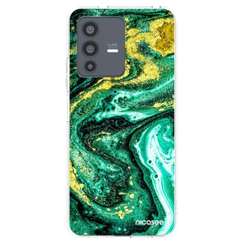 Picasee átlátszó szilikon tok az alábbi mobiltelefonokra Vivo V23 5G - Green Gold