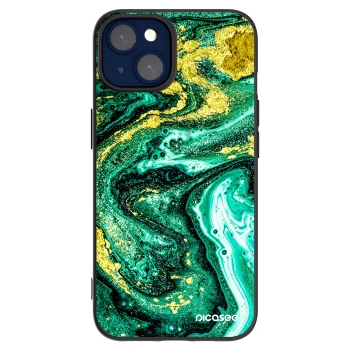 Picasee fekete szilikon tok az alábbi mobiltelefonokra Apple iPhone 14 - Green Gold