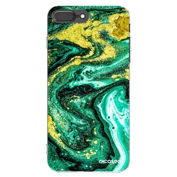 Picasee átlátszó szilikon tok az alábbi mobiltelefonokra Apple iPhone 8 Plus - Green Gold