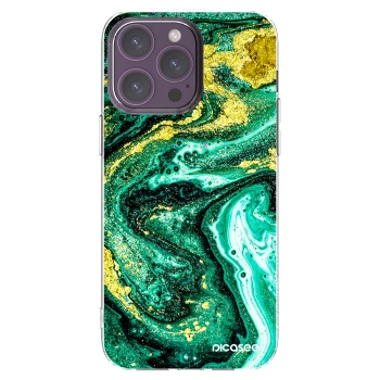Picasee átlátszó szilikon tok az alábbi mobiltelefonokra Apple iPhone 14 Pro Max - Green Gold