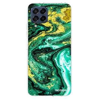 Picasee átlátszó szilikon tok az alábbi mobiltelefonokra Samsung Galaxy M53 5G - Green Gold