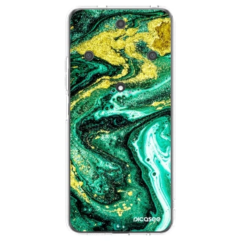 Picasee átlátszó szilikon tok az alábbi mobiltelefonokra Honor Magic5 Lite 5G - Green Gold