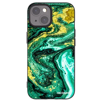 Picasee fekete szilikon tok az alábbi mobiltelefonokra Apple iPhone 15 - Green Gold