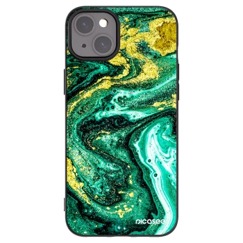 Picasee fekete szilikon tok az alábbi mobiltelefonokra Apple iPhone 15 Plus - Green Gold