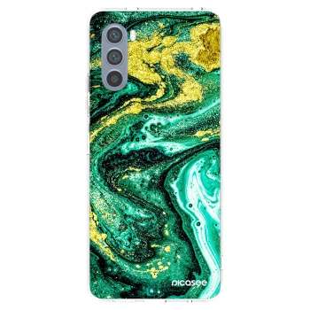 Picasee átlátszó szilikon tok az alábbi mobiltelefonokra Motorola Moto G62 - Green Gold