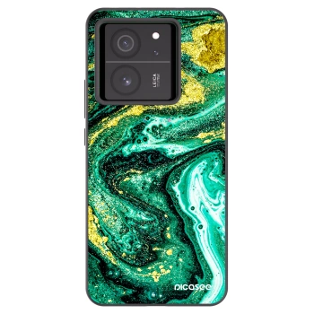 Picasee fekete szilikon tok az alábbi mobiltelefonokra Xiaomi 13T Pro - Green Gold
